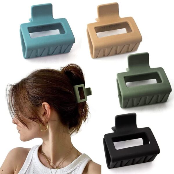 CHRONEX 4PCS Hair Claw Clips 2" Matte Hair Clutcher Clips for Thick Hair Square Claw Clips Hair Claw