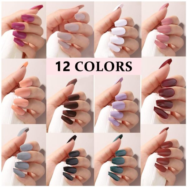 CHRONEX 24 Pcs Press on Nails Sets, Short Amond Press on Nails, Matte Acrylic Fake Nails Almond Glue On Nails Press On Fake Nails for Women Girls (Not include Glue) - Image 5