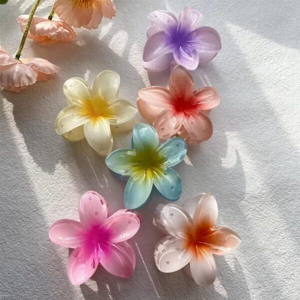 CHRONEX 3PCS Flower Hair Clips, Big Hawaiian Flower Claw，Wonderful Gift,Strong Hold Clips for Women Thick & Thin Hair - Image 3