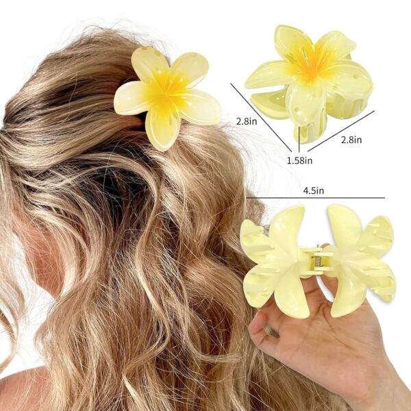 CHRONEX 3PCS Flower Hair Clips, Big Hawaiian Flower Claw，Wonderful Gift,Strong Hold Clips for Women Thick & Thin Hair - Image 7