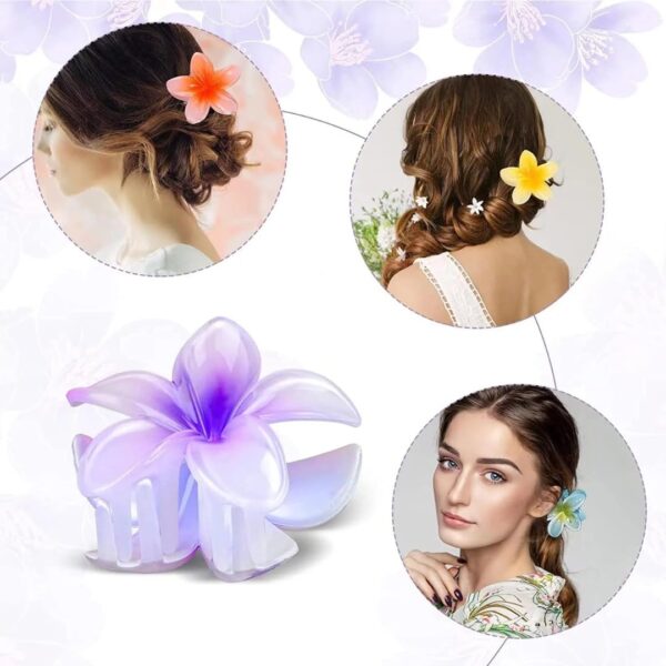 CHRONEX 4 PCS Flower Hair Claw Clips Wonderful Gift,Strong Hold Cluture for Women Thick & Thin Hair, Fabulous color Stylish Floral Hair Accessory for Women - Image 4