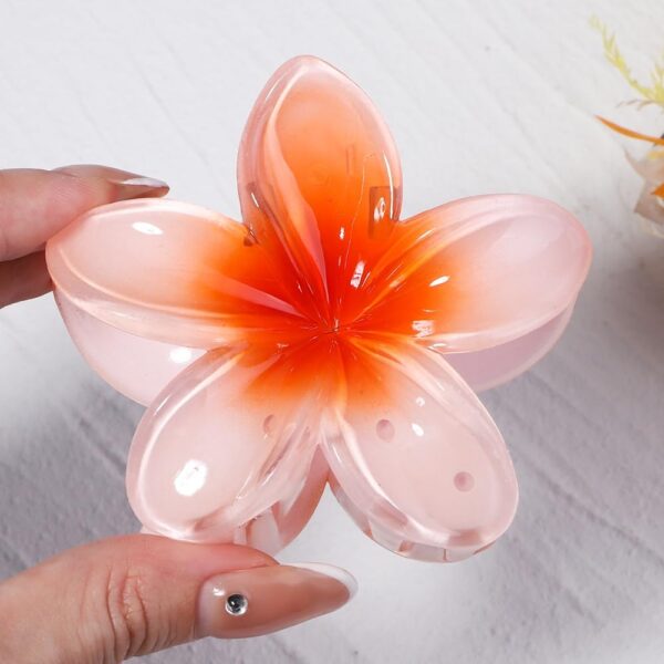 CHRONEX 2PCS Flower Hair Clips for Women Flower Hair Claw Clips Plumeria Claw Clips for Thin Hair Large Claw Clips for Thick Hair Beach Tropical Hair Accessories for Girls - Image 4