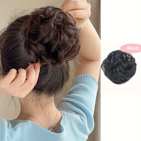 CHRONEX Messy Bun Hair Piece, Curly Hair Extensions Synthetic Hair Scrunchies Tousled Updo Hair Bun Hair Pieces For Women Ponytail Extensions - Image 5