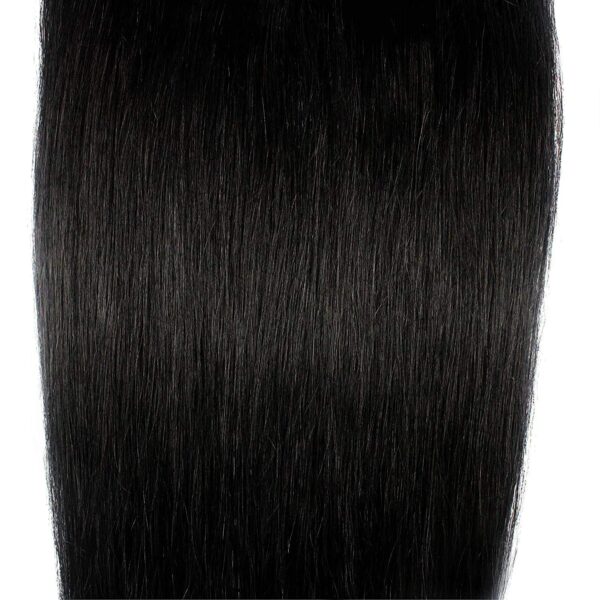 CHRONEX 24" Long Silky Straight Hair Extension Synthetic Nylon with 5 Clips - 120 grams (Black) - Image 3