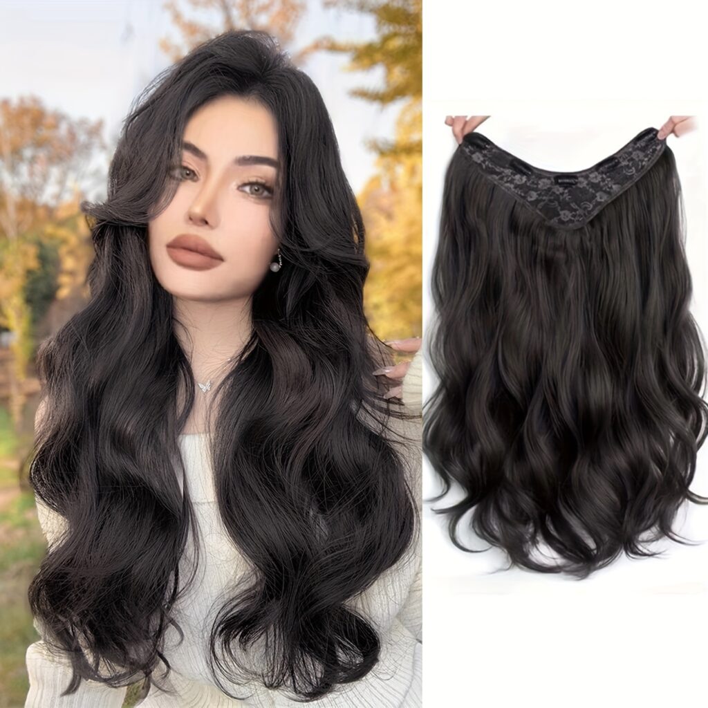 CHRONEX 24Inch Hair Extension Wavy Curly Long Synthetic Hair Extensions ...