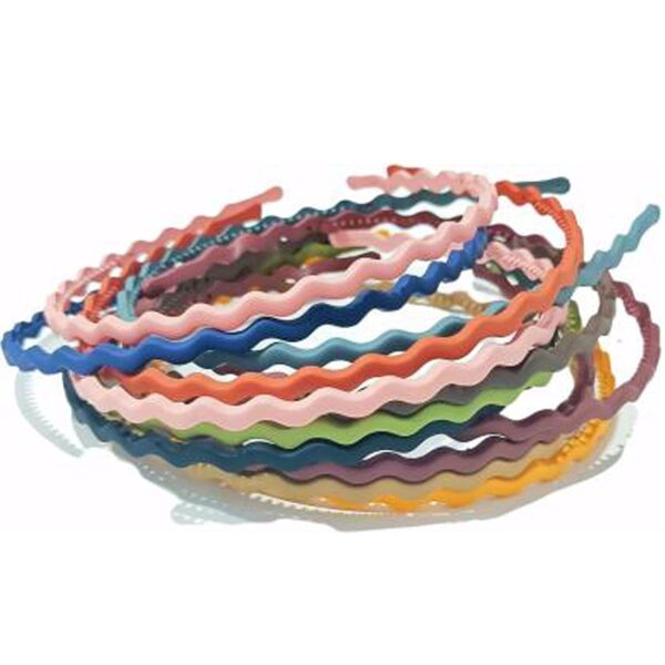 CHRONEX 5 Peices Solid Matte Color Wavy Non Slip Plastic Hair Band/Head Band for Girls & Women - Image 3