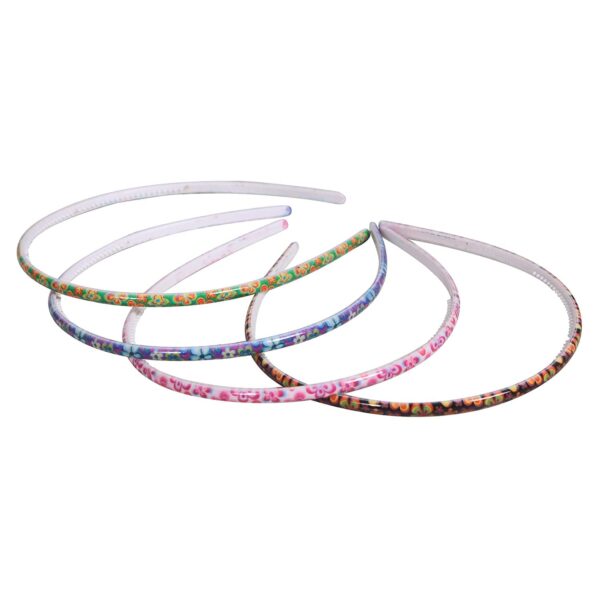 CHRONEX 5PCS 5 Pcs Printed Design Multi Color Plastic Hair Bands for Girls & Women - Image 2