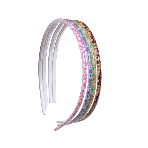 CHRONEX 5PCS 5 Pcs Printed Design Multi Color Plastic Hair Bands for Girls & Women - Image 3