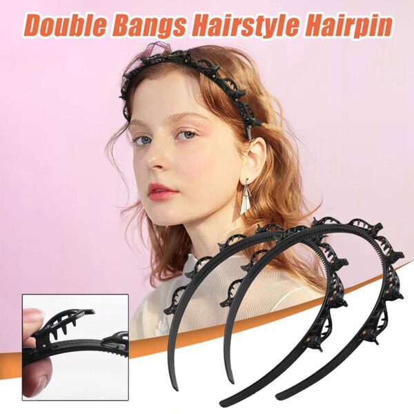 CHRONEX 2 Piece Double Layer Twist Plait Braided Hair Band with 2 Pcs Metal Zig Zag Hair Band for Girls & Women - Image 5