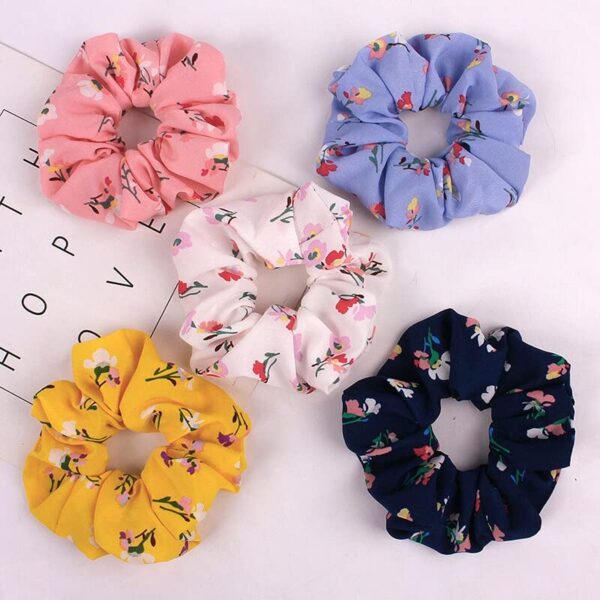 CHRONEX 12CPS Printed Women Scarf Scrunchies with Printed Hair Ties Ponytail Holder Hair Scrunchies Rubber Band - Image 3