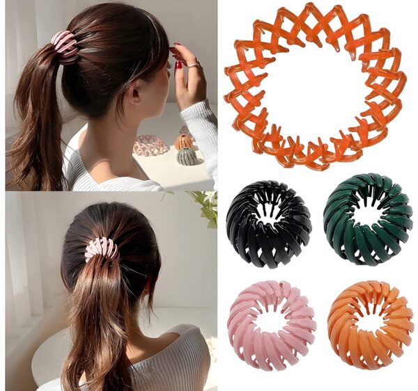 CHRONEX 2pcs Birds Nest Hair Clip, Velvet Ponytail Holders - Image 2