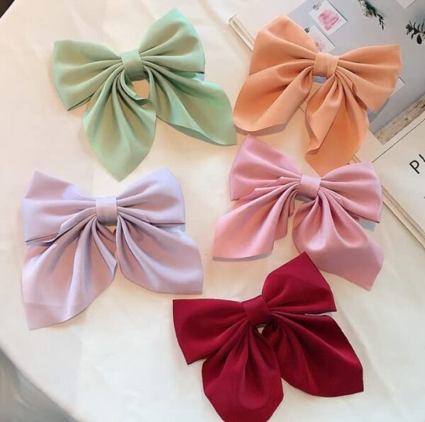 CHRONEX 3pcs Large Satin Hair Bows Ties Silk-Stylish Hair Ribbon Bow