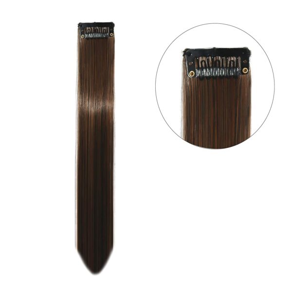 CHRONEX Set of 6 One Clip Straight Colored Highlighting Hair Streak - Image 3