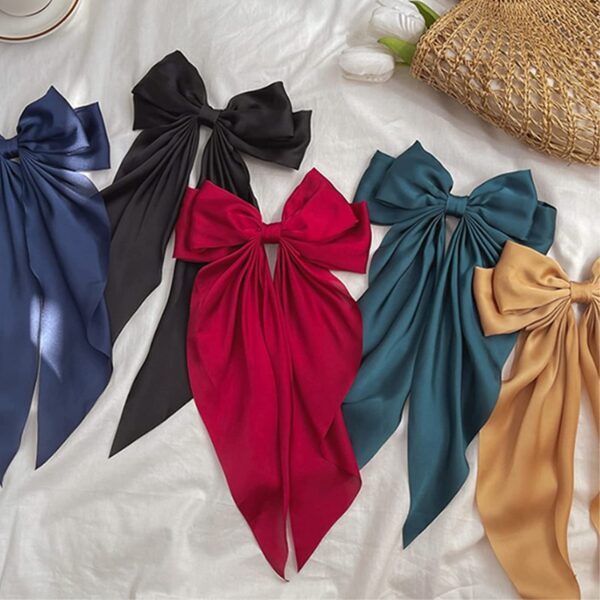 CHRONEX 2pcs Satin Layered Hair Bow Clips, Barrette - Image 6